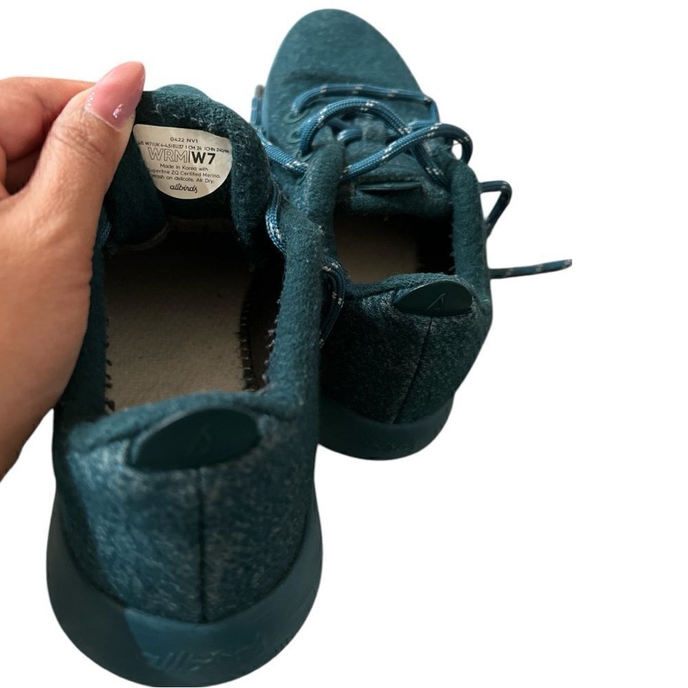 Women’s Allbirds Deep Emerald Mizzle Wool Runner Size 7 - Picture 3 of 5